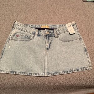 Hollister Pale Blue Denim Mini Skirt built-in shorts 8/28 NEW